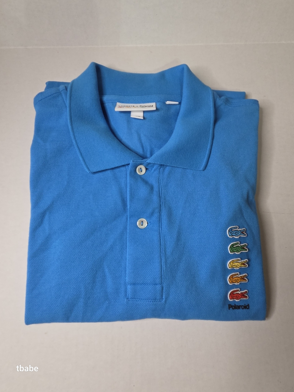 Lacoste Bright Blue Polo with Multicolor Croc Patches